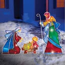 36842 Lighted Nativity Scene 3pc Set Lighted Outdoor Mosaic Nativity Scene - 3pc | Collections Etc.