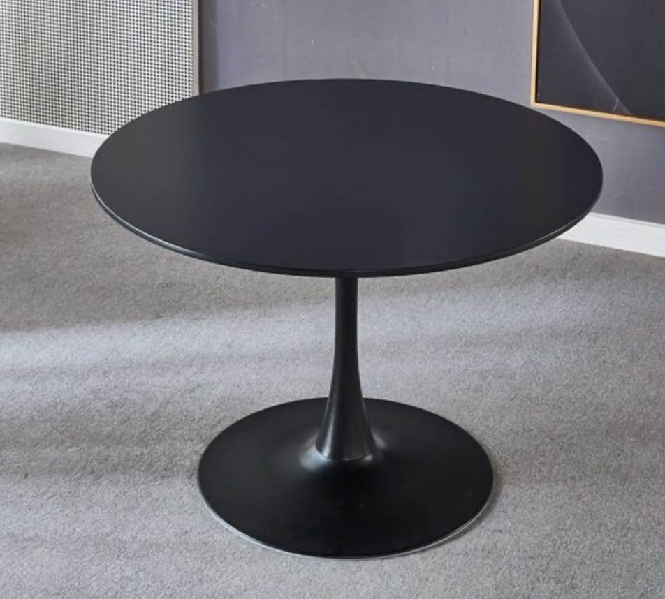 DT-16125 42 inch White Round Dining Kitchen Table Pedestal Base Mid-Century Modern Tulip Circle Table