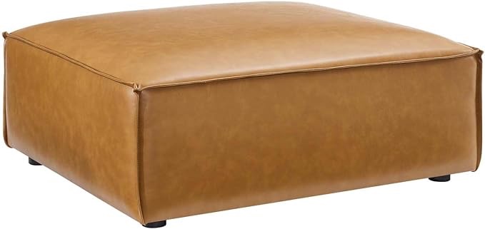 Modway Restore Vegan Leather Sectional Sofa Ottoman in Tan
