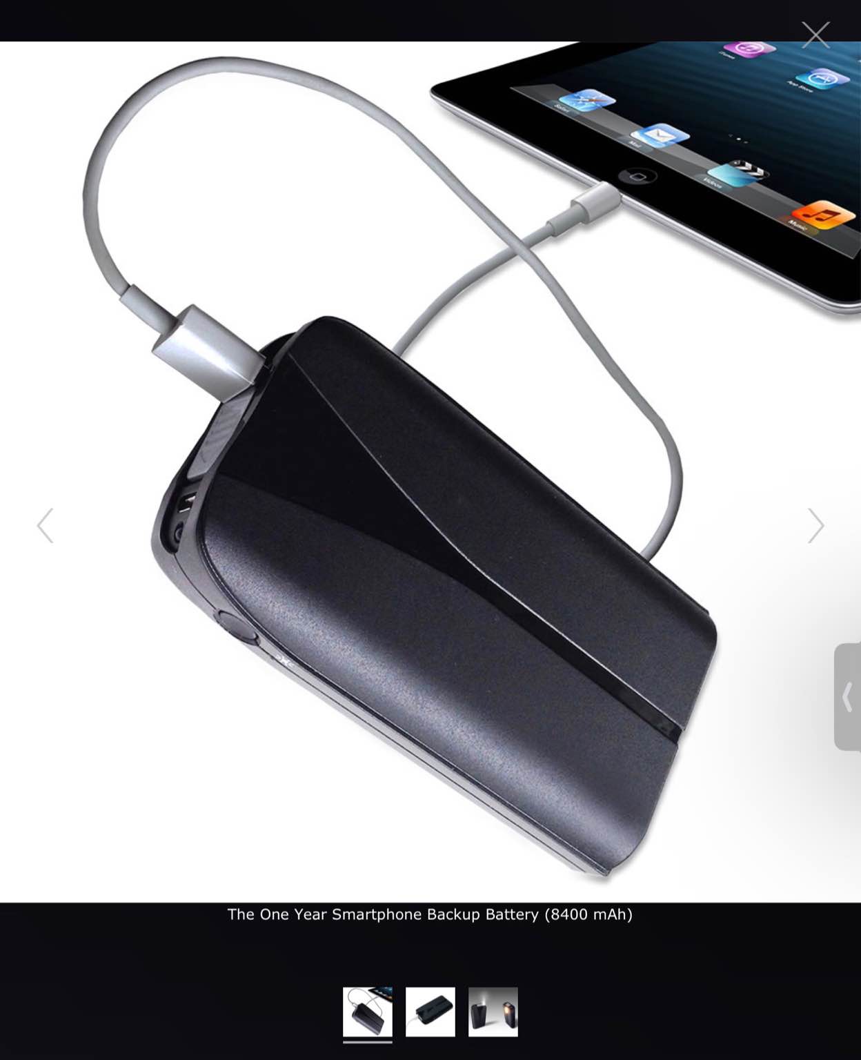 The One Year Smartphone Backup Battery (8400 mAh)