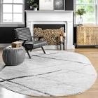 nuLOOM Thigpen Contemporary Stripes Gray 5 ft. x 8 ft. Oval Rug