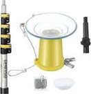 Dreyoo Light Bulb Changer for High Ceilings and Recessed Lights w/ 3 to 12 ft Telescopic Extension Pole, Suction Cup Light Bulb Changer Ceiling Lightbulb Removal Tool, Yellow