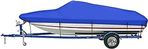 iCOVER Trailerable Boat Cover  Water Proof Heavy Duty,Fits V-Hull,Fish&Ski,Pro-Style,Fishing Boat,Utiltiy Boats, 