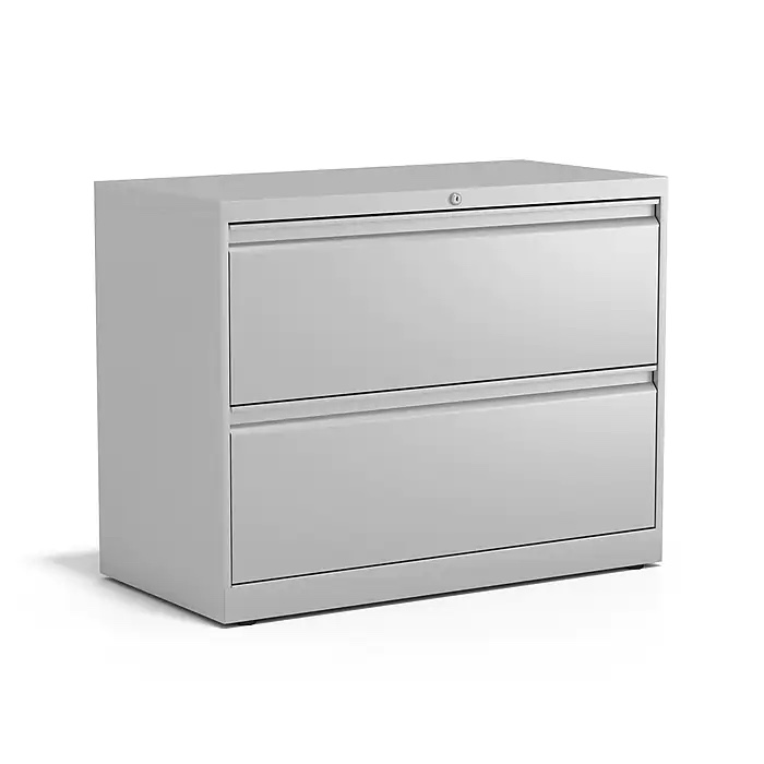  Commercial 2 File Drawers Lateral File Cabinet, Locking, Gray, Letter/Legal, 36"W