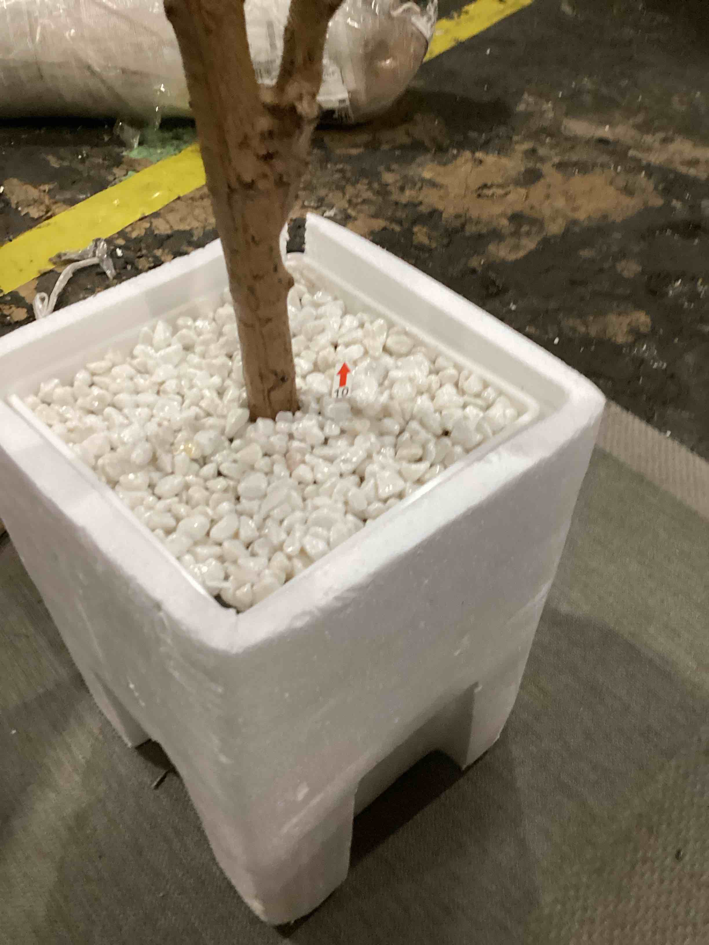 Adcock Artificial Olive Tree with White Taper Planter, Realistic Faux