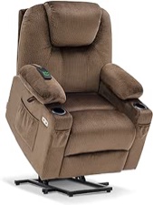 (INCOMPLETE) Big Man Recliner 26" Wide Seat, Large Power Lift Chair with Heated Massage & Cup Holder