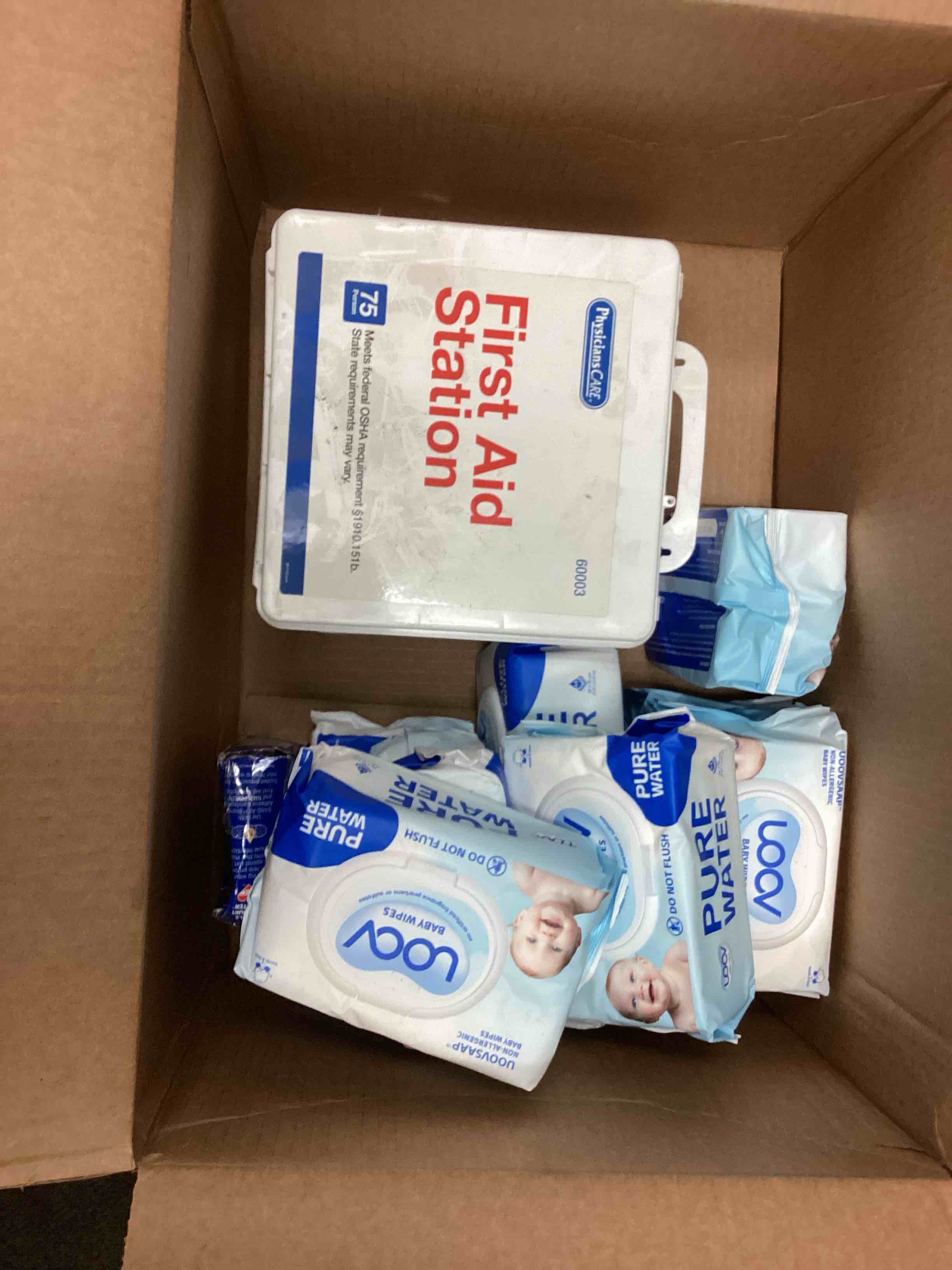 assorted first aid ( baby wipes)