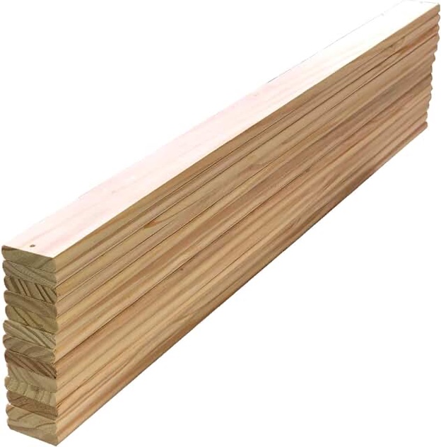 Bed Slats Solid Pine Wood Slats Twin Bed Mattress Support Wooden Slats 39 in Long x 2.75 in Wide x 0.65 in Depth Pack of 13 Count Single Bed Replacement Parts Custom Size Cutting Service (Twin 39 in)