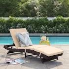 Aleia Outdoor Patio Reclining Chaise Lounge with Cushion