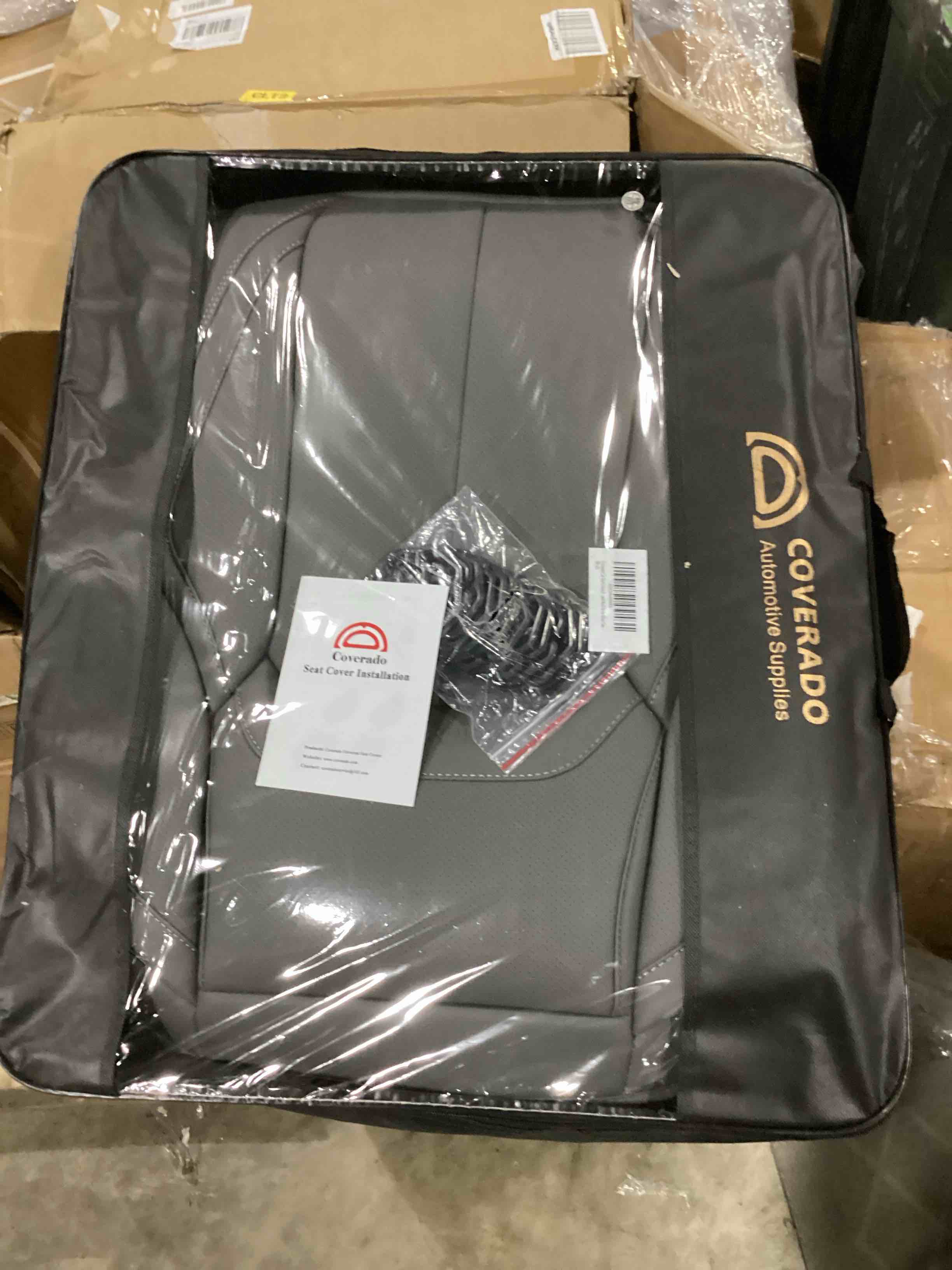 Coverado Car Seat Covers Full Set, Waterproof Nappa Leather Car Seat Protectors for Front and Rear Seats, Universal Auto Interior Set for Most Vehicles, Sedans, SUVs, Pickups and Trucks, Gray