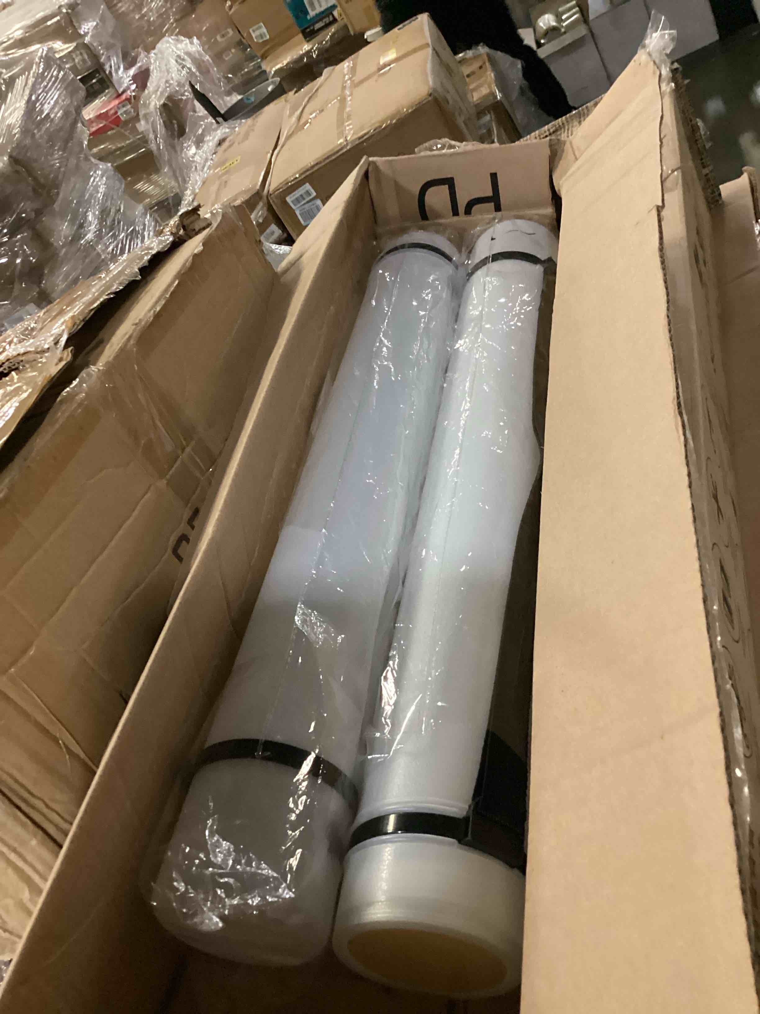 (2 Pack) White Expandable Poster Tube with Strap Storage Tubes with