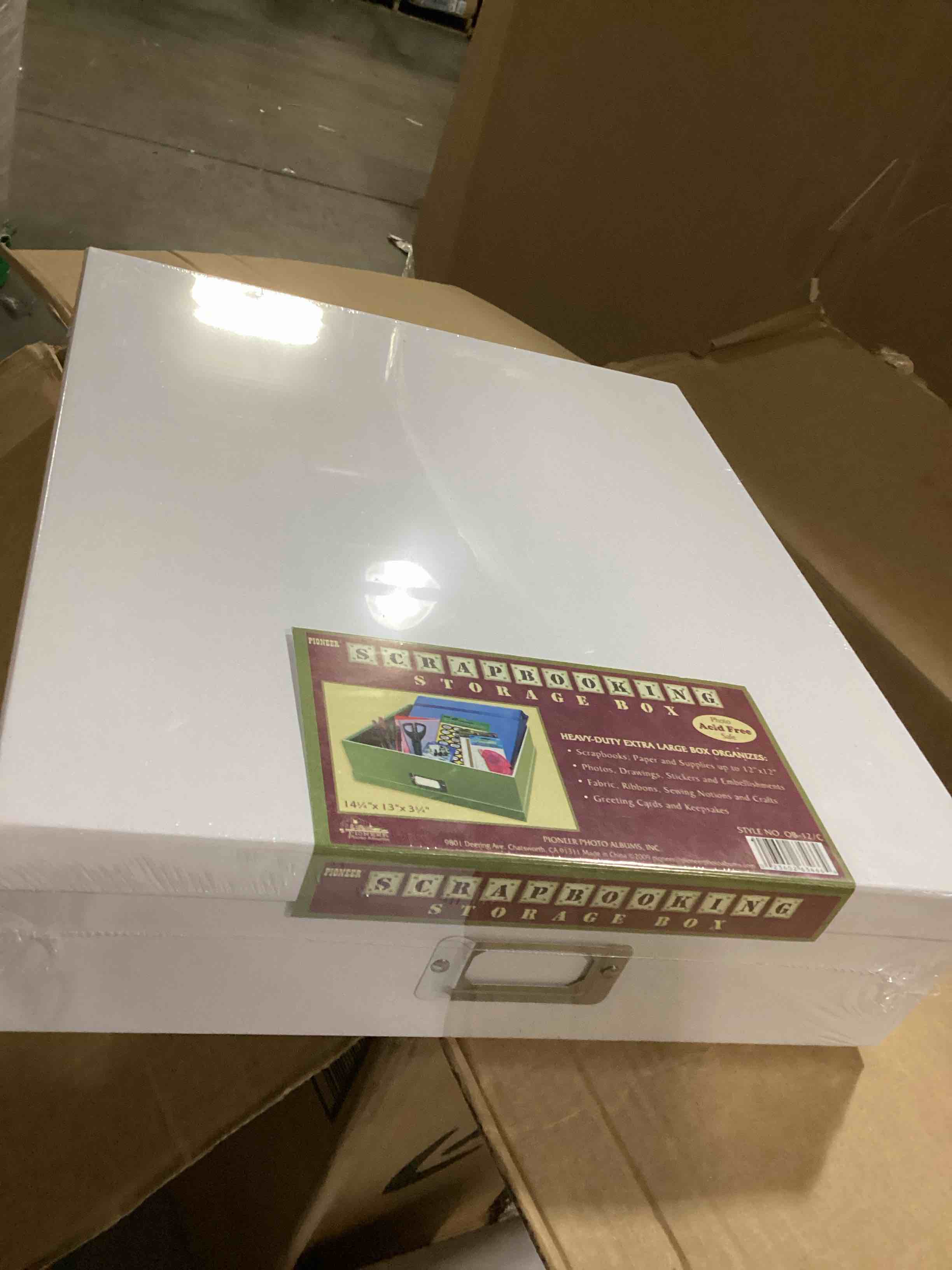 Pioneer Jumbo Scrapbook Storage Box, Crafters White, 14 3/4" X 13" X3 3/4"