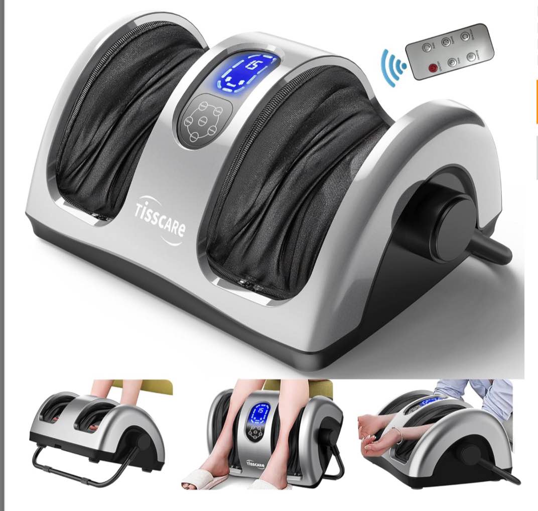 TISSCARE Shiatsu Foot Massager for Circulation and Pain Relief, Foot Massage Machine for Plantar Fasciitis Relief, Relaxation-Massage Foot, Leg, Calf, Ankle...