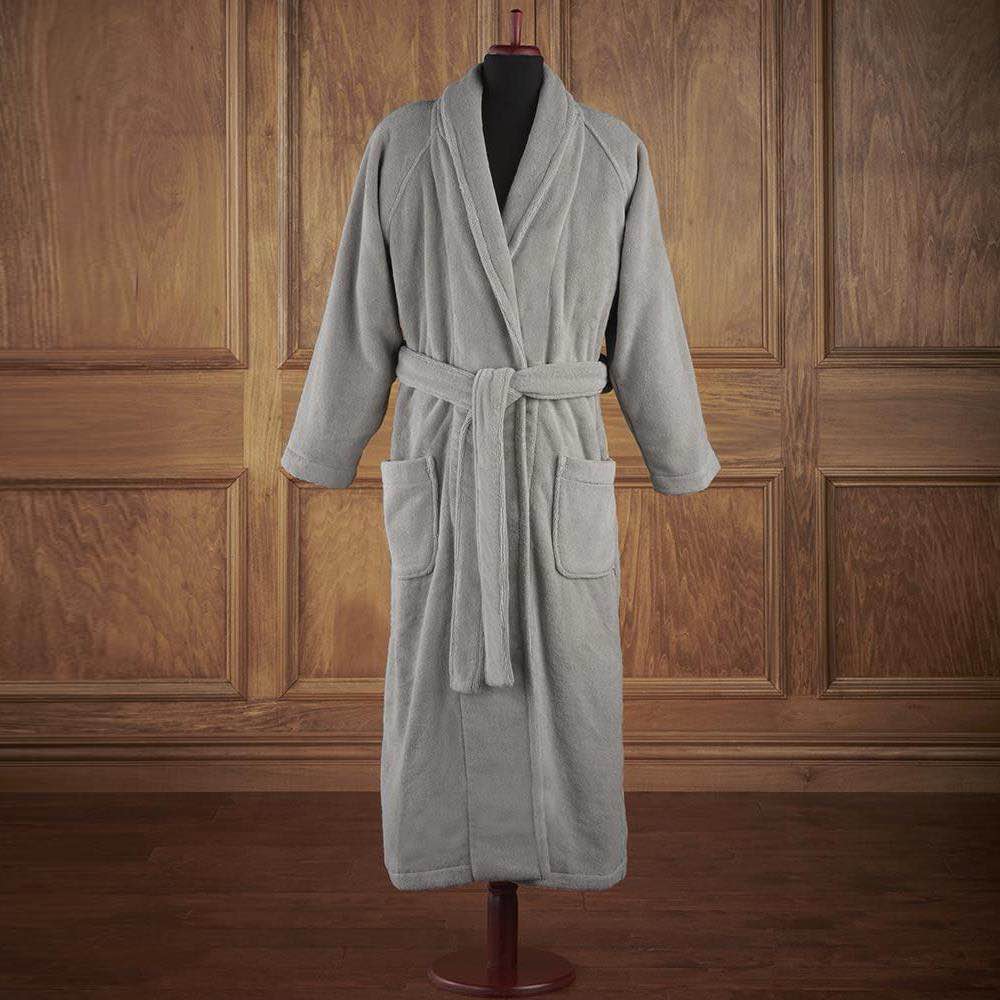 The Hammacher Schlemmer Genuine Turkish Cotton Luxury Bathrobe (Gray)