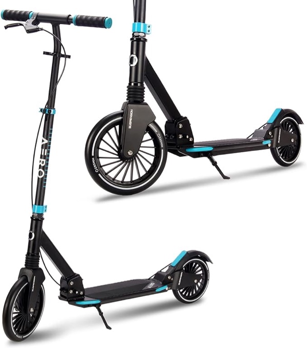 Aero Big Wheels Kick Scooter for Kids 8 Years Old, Teens 12 Years and up, Youth and Adults. Commuter Scooters with Shock Absorption, Lightweight, Foldable and Height Adjustable…