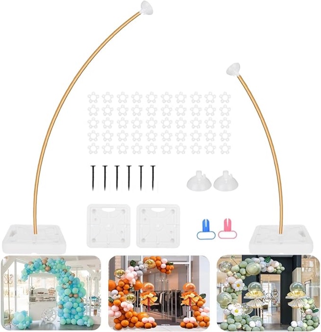 Balloon Arch Kit (8.2FT & 5FT) Free Bending Shape with Independent Water Fill Base, Half Balloon Arch Frame and Column Stand for Weddings, Baby Showers and Birthday Parties Backdrop Decoration