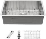 30 Kitchen Sink Stainless Steel - Sarlai 30" x 18" Undermount Kitchen Sink Single Bowl 16 Gauge Stainless Steel Under Counter Rectangular Kitchen Sinks Basin 30"x18"x10" Stainless Steel