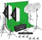 NEEWER Photography Lighting kit with Backdrops, 8.5x10ft Backdrop Stands, UL Certified 5700K 800W Equivalent 24W LED Umbrella Softbox Continuous Lighting, Photo Studio Equipment for Photo Video Shoot