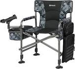 X Strike Fishing Chairs with Rod Holder, Folding Ice Fishing Chair for Adults Outdoor Camping Chair Leg Adjustable with Cooler Bag and Storage Bag for Ice Fishing, Camp, Lawn, Patio, Garden.