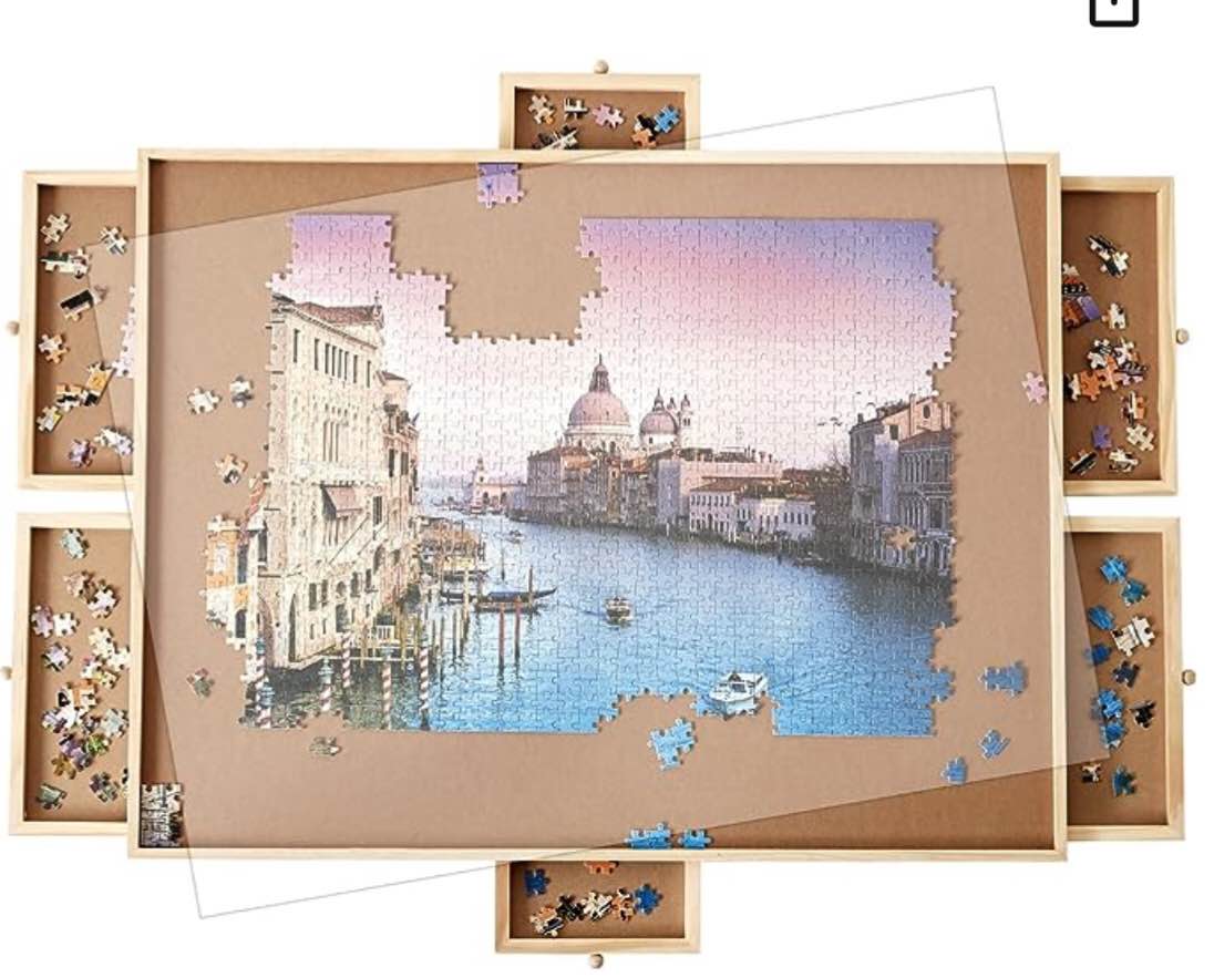 Oliqa 1500 Pieces of Jigsaw Puzzle Board with 6 Drawers & Covers, Portable Jigsaw Puzzle Table, 26'' X 34", Puzzle Accessories Puzzle Storage?Suitable for Adults and Children