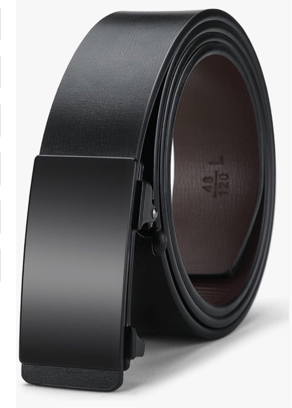 OYIFAN Black Belt Men, Genuine Leather Dress Designer Belts for men, Fashion Slide Ratchet Click Casual Mens Belt for Jeans