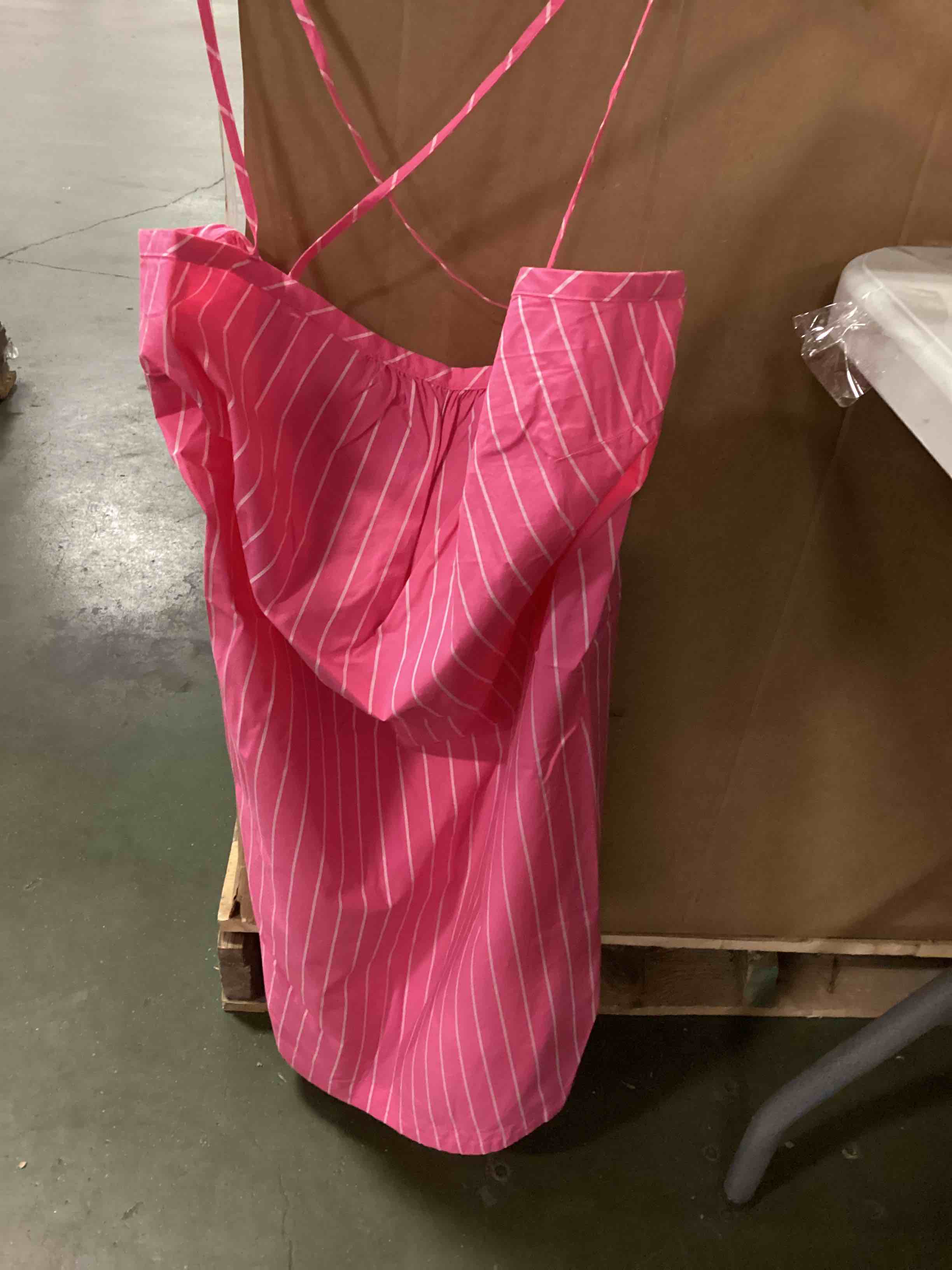 A New Day Pink and White Lace Up Sundress Assorted Sizes XS - X Large