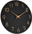 Mosewa Wall Clock 16 Inch Black Wall Clocks Battery Operated Silent Non-Ticking - Simple Minimalist Rose Gold Numbers Clock Decorative for Bedroom,Living Room, Kitchen,Home,Office(16" Black)