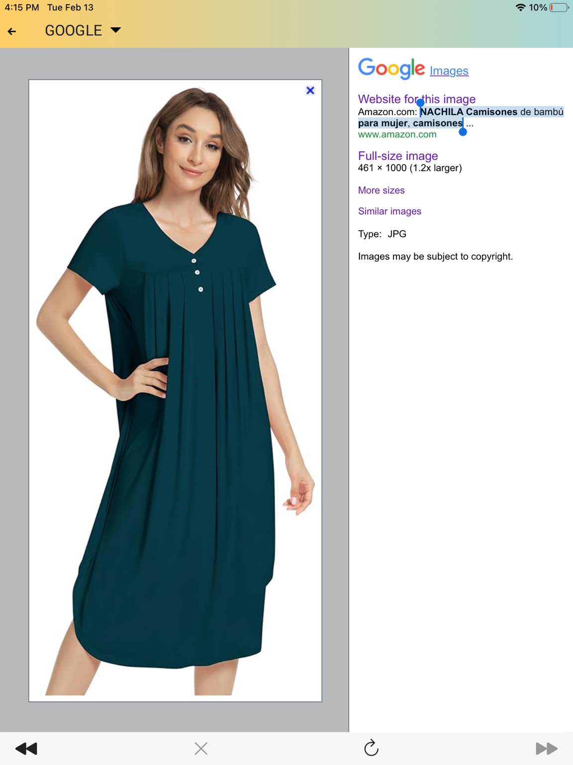 NACHILA Women’s nightgowns, viscose made of bamboo, V-neck, short sleeves, fresh sleepwear Size L