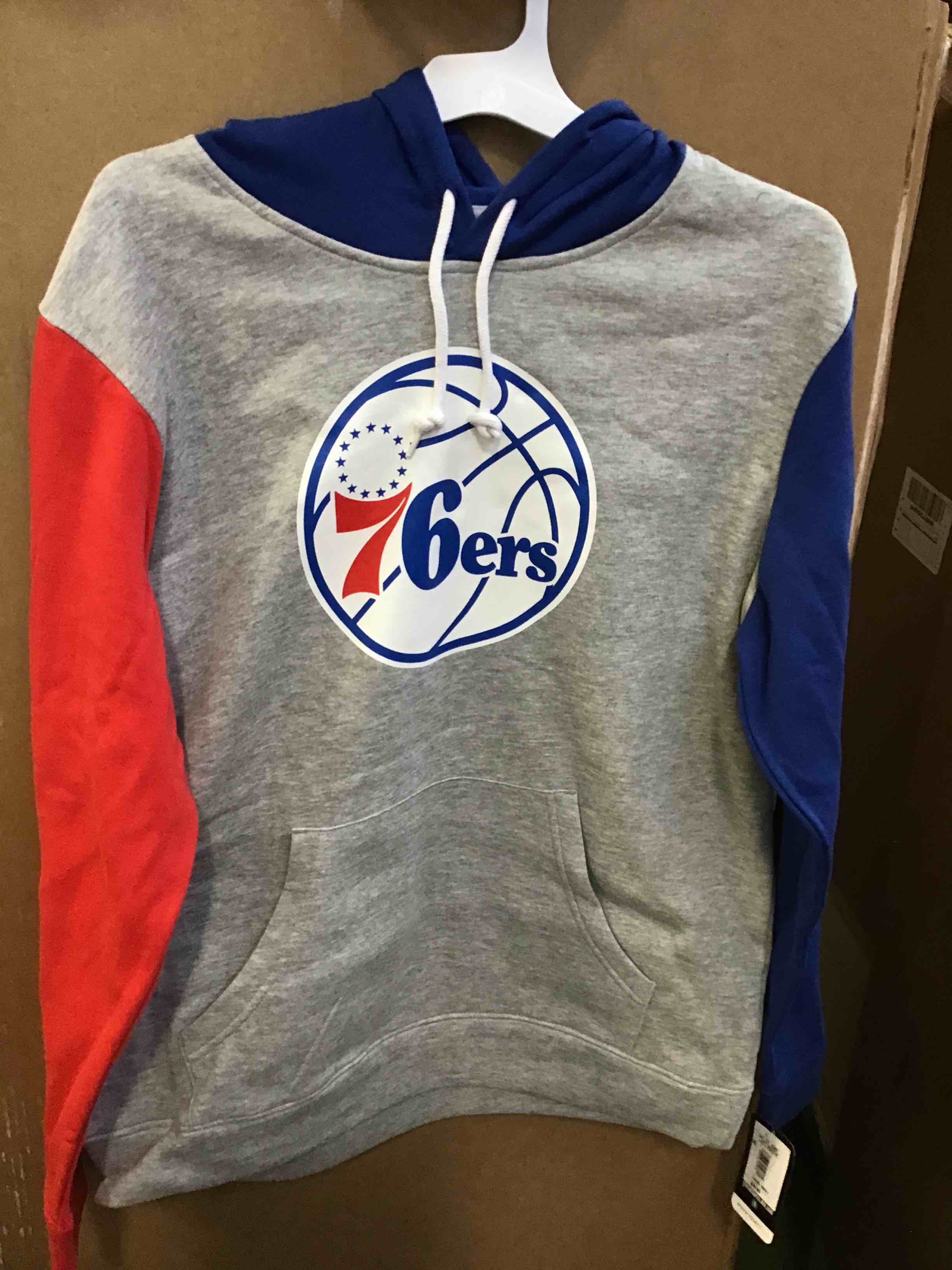 nba Philadelphia 76ers hoodie women’s small blue colorblock Mitchell ness size L XL S 6 pack different 