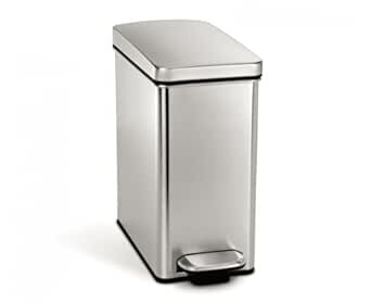 Stainless Steel Bathroom Slim Profile Trash Can,