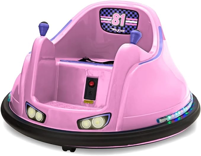 Flybar Electric Ride On Bumper Car Vehicle for Kids and Toddlers, Baby Bumper Car for Kids Ages 1.5 - 4 Years, LED Lights, 360 Degree Spin, Supports up to 66 pounds
