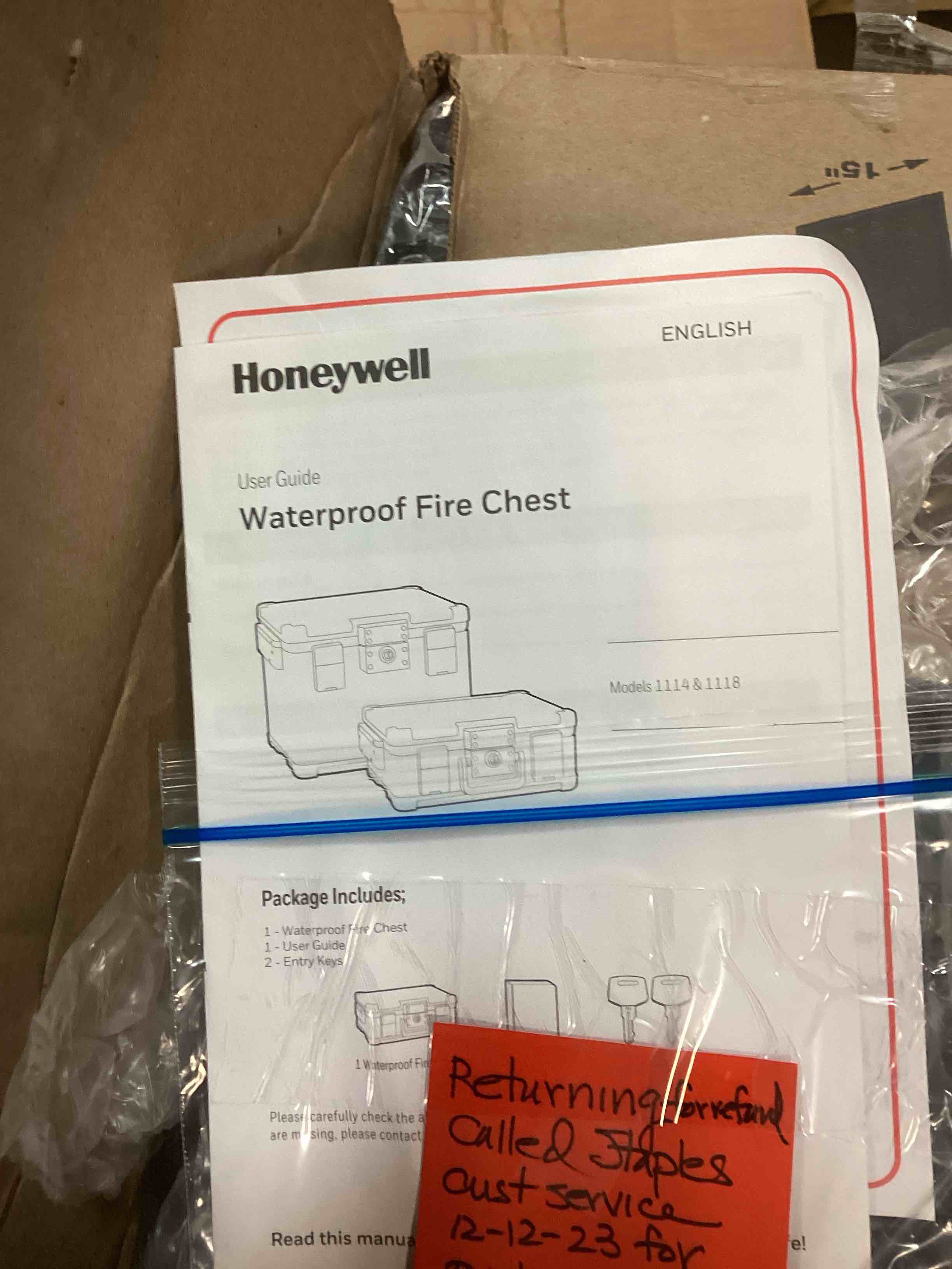 Honeywell waterproof fire chest 