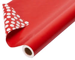 American Greetings Reversible Wrapping Paper Jumbo Roll for Valentine's Day, Birthdays and All Occasions, Solid Red and White Polka Dots (1 Roll, 175 sq. ft.)