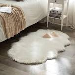 MIULEE Luxury Super Soft Fluffy Area Rug Faux Fur Sheepskin Rug Decorative Plush Shaggy Carpet for Christmas Decor Bedside Sofa Floor Nursery 3 x 5 Feet, White