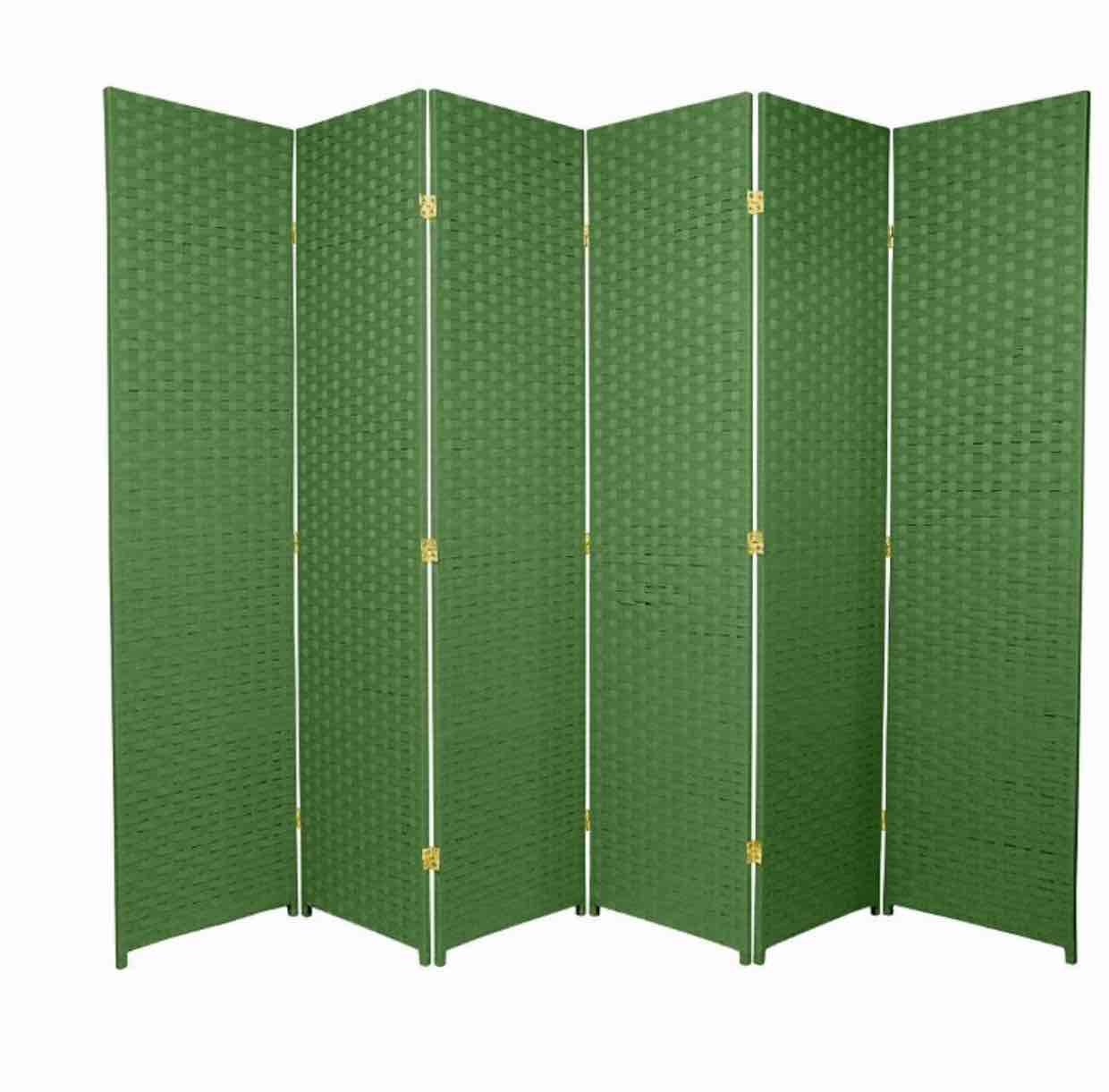 6 ft. Tall Woven Fiber Room Divider 6 Panels - Oriental Furniture 