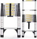 JADDUO Telescoping Ladder 16.5 FT Extension Ladder Aluminum Lightweight Telescopic Ladder With 2 Triangle Stabilizers Telescoping Atti