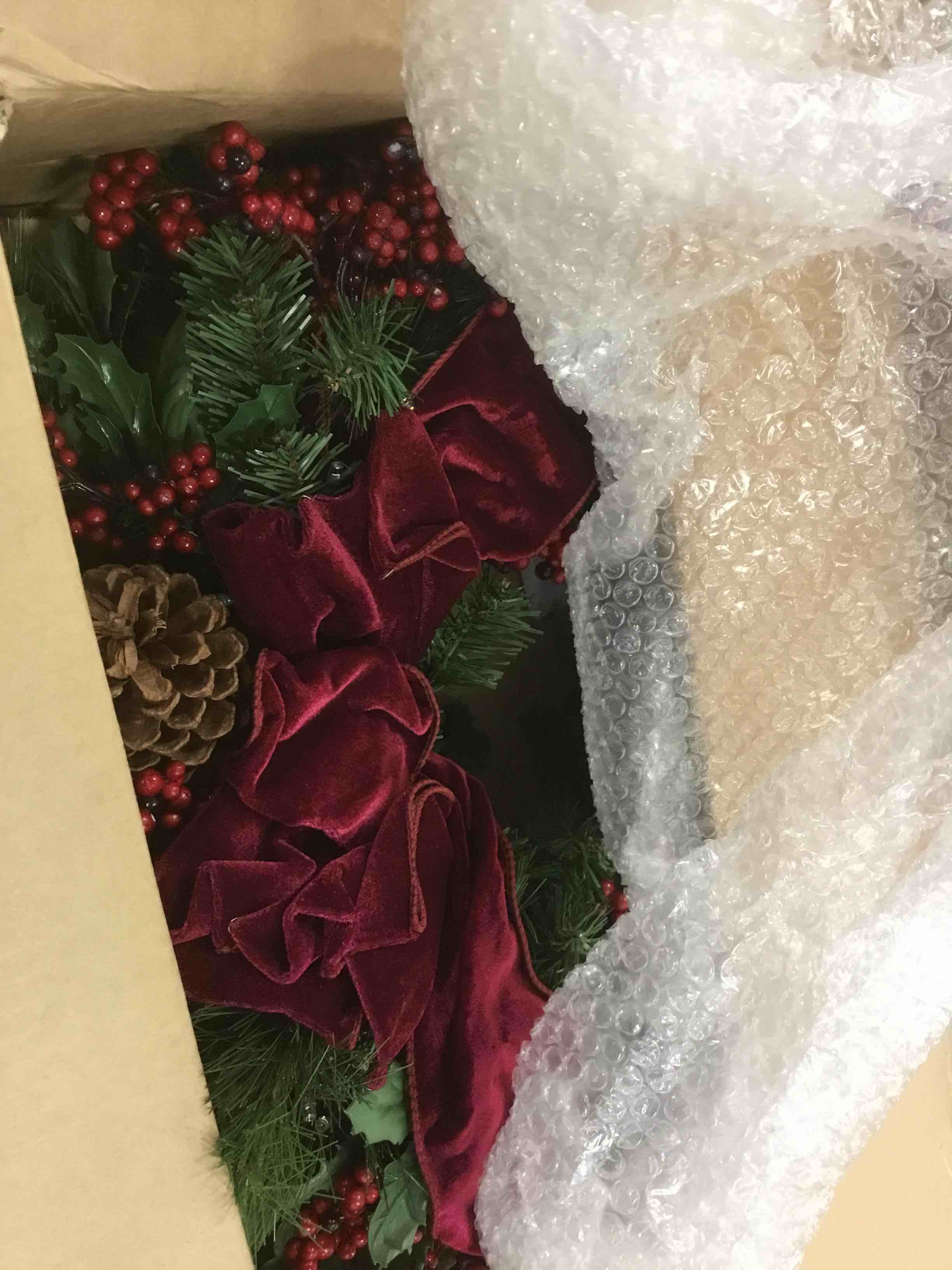 The Cordless Prelit Holly/Berries/Ribbon Holiday Trim