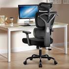Winrise Office Chair Ergonomic Desk Chair, High Back Gaming Chair, Big and Tall Reclining Chair Comfy Home Office Desk Chair Lumbar Support Breathable Mesh Computer Chair Adjustable Armrests black 