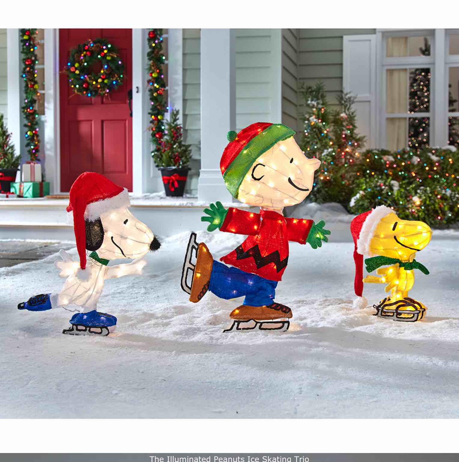 The Illuminated Peanuts Ice Skating Trio