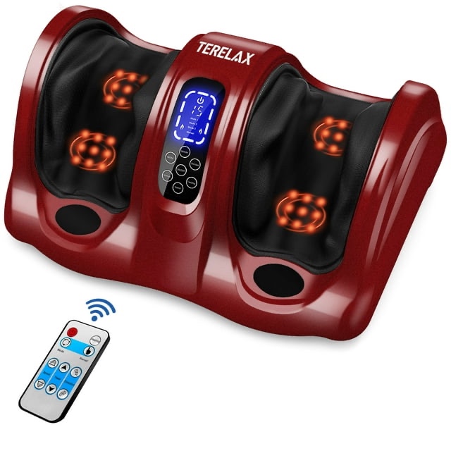 Terelax Deep Kneading & Rolling Shiatsu Foot and Calf Massager with Remote and Heat