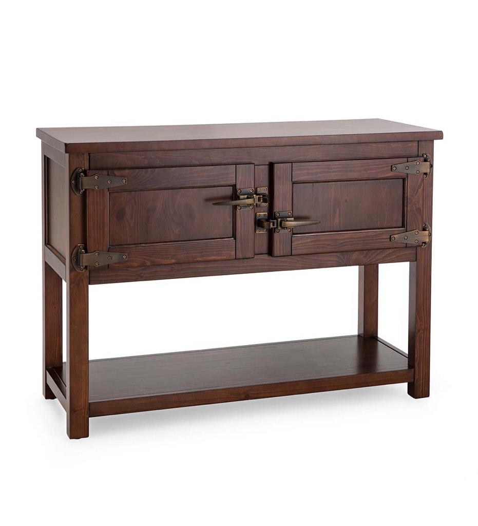 Portland Ice Box Storage Console Table with Replica Hardware