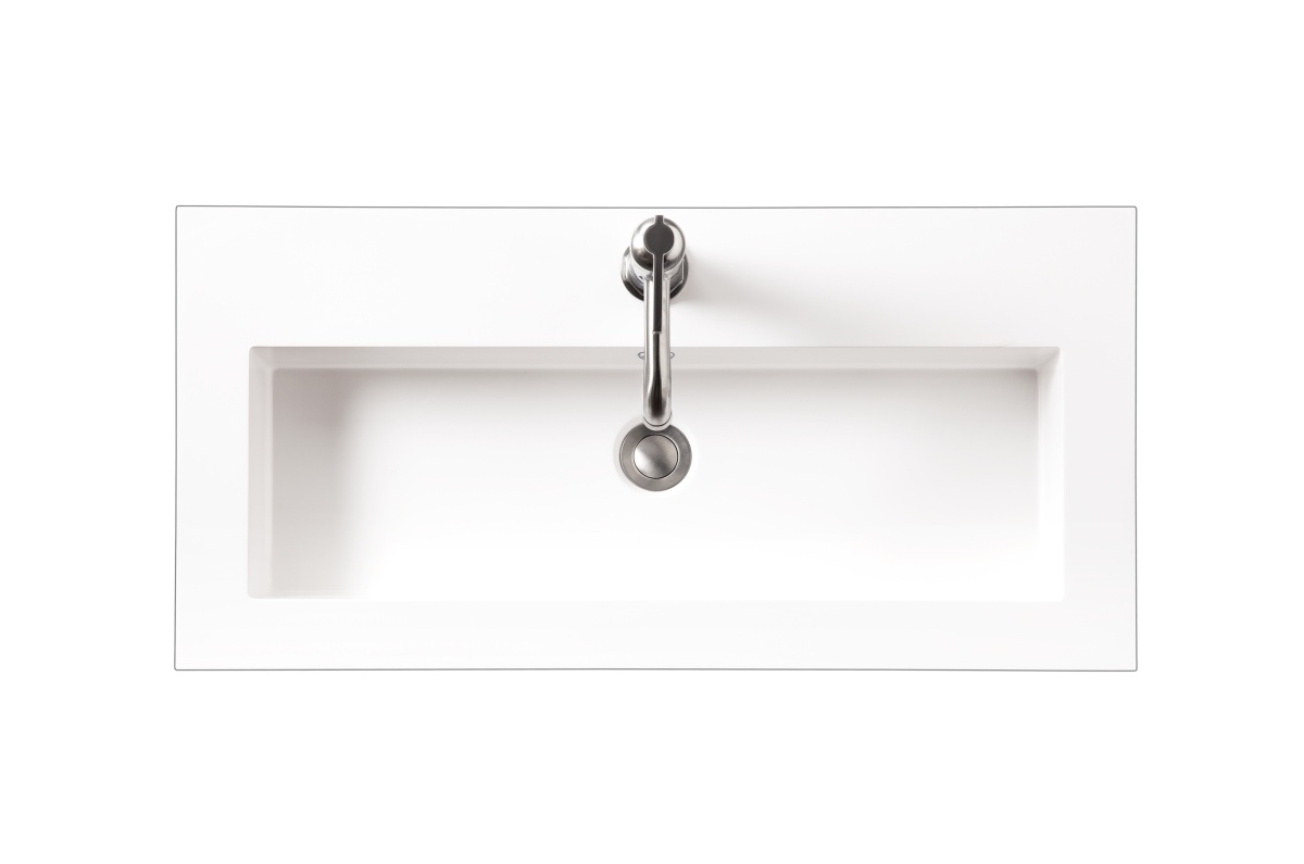 James Martin Vanities 32" W x 15.4" D White Glossy Composite Countertop Sink