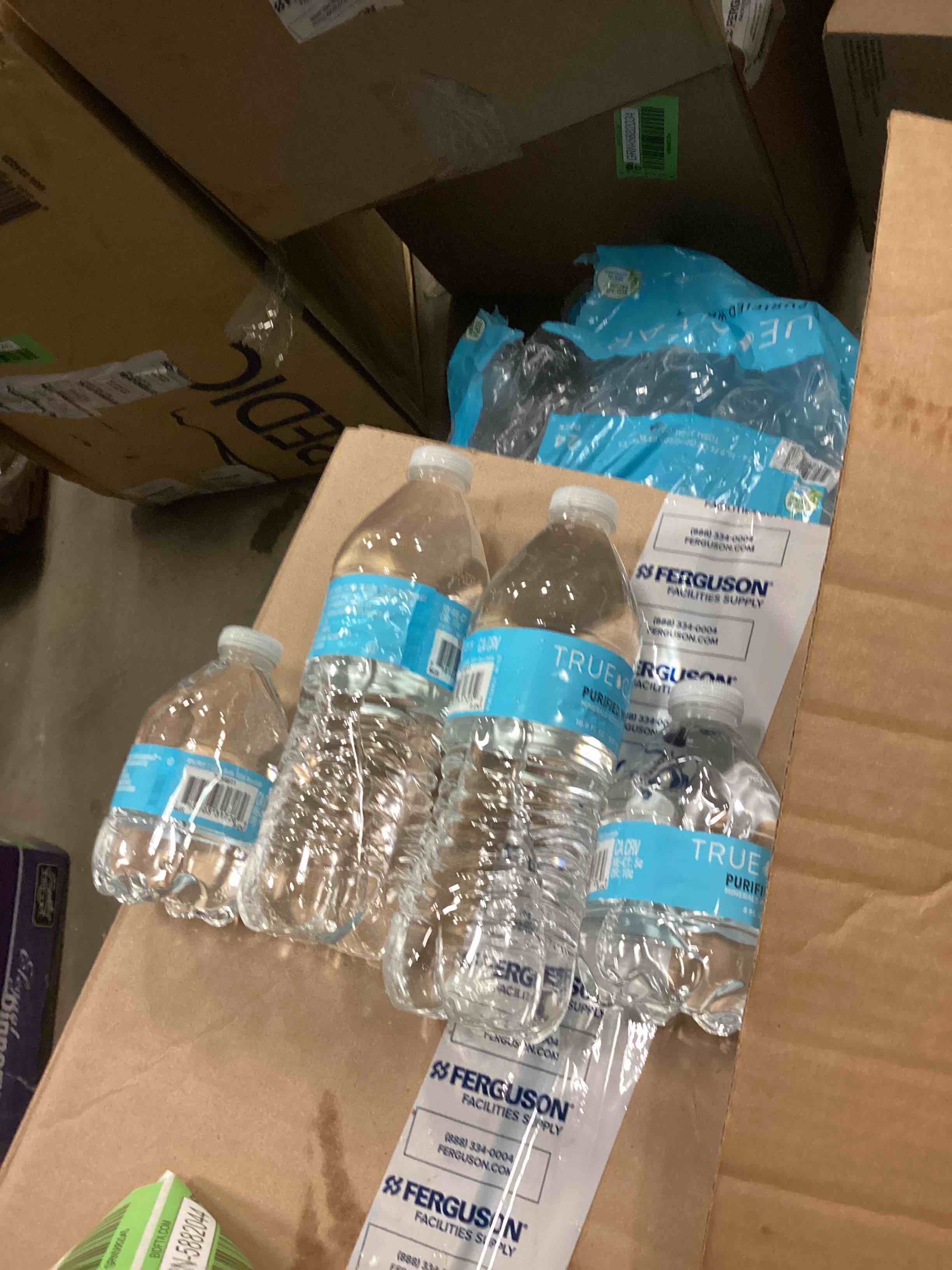 Assorted true clear purified water different sizes 