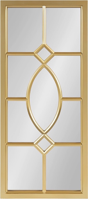 Kate and Laurel Cassat Classic Glam Window Wall Accent Mirror, Gold