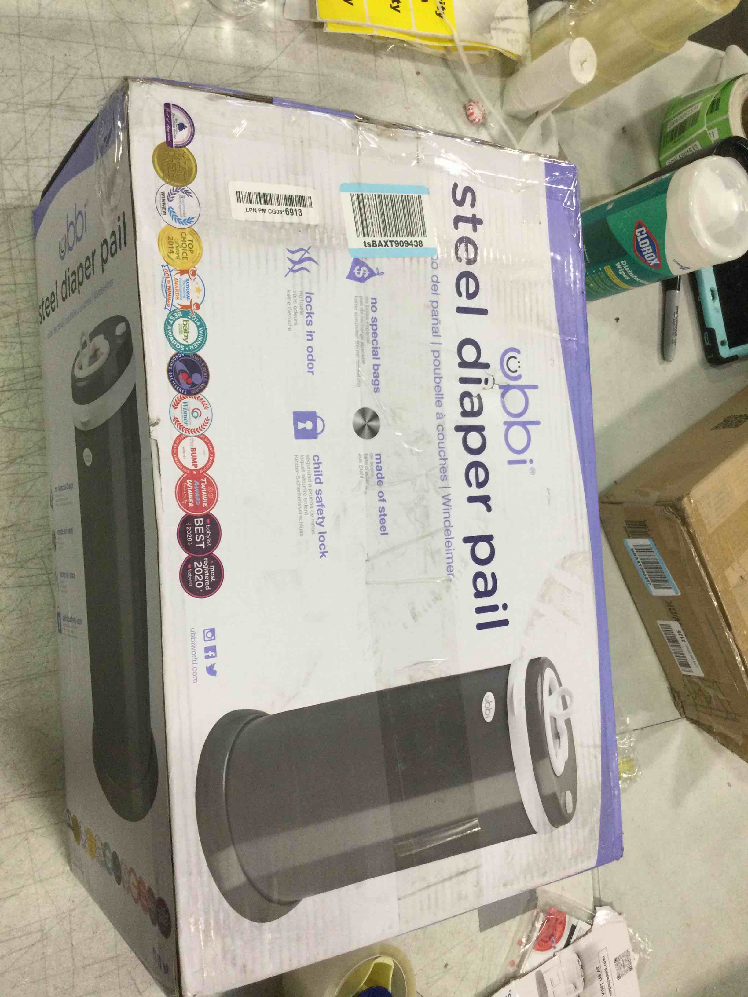 Ubbi Steel Odor Locking, No Special Bag Required Money Saving, Awards-Winning, Modern Design, Registry Must-Have Diaper Pail, White