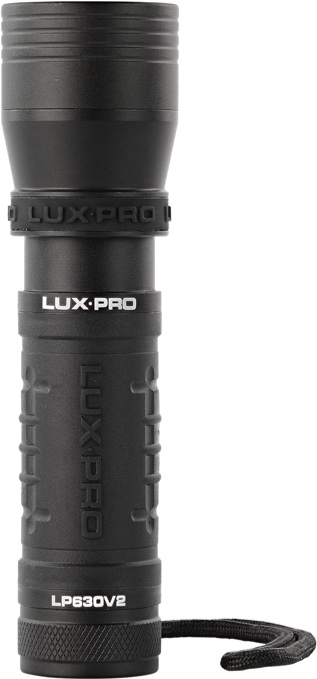 LUXPRO Focus 560 Lumen Handheld LED Flashlight - Features Patented TackGrip and Aircraft-Grade Aluminum - Pocket-Sized Camping Accessories with IPX4 Water-Resistant Rating - Batteries Included