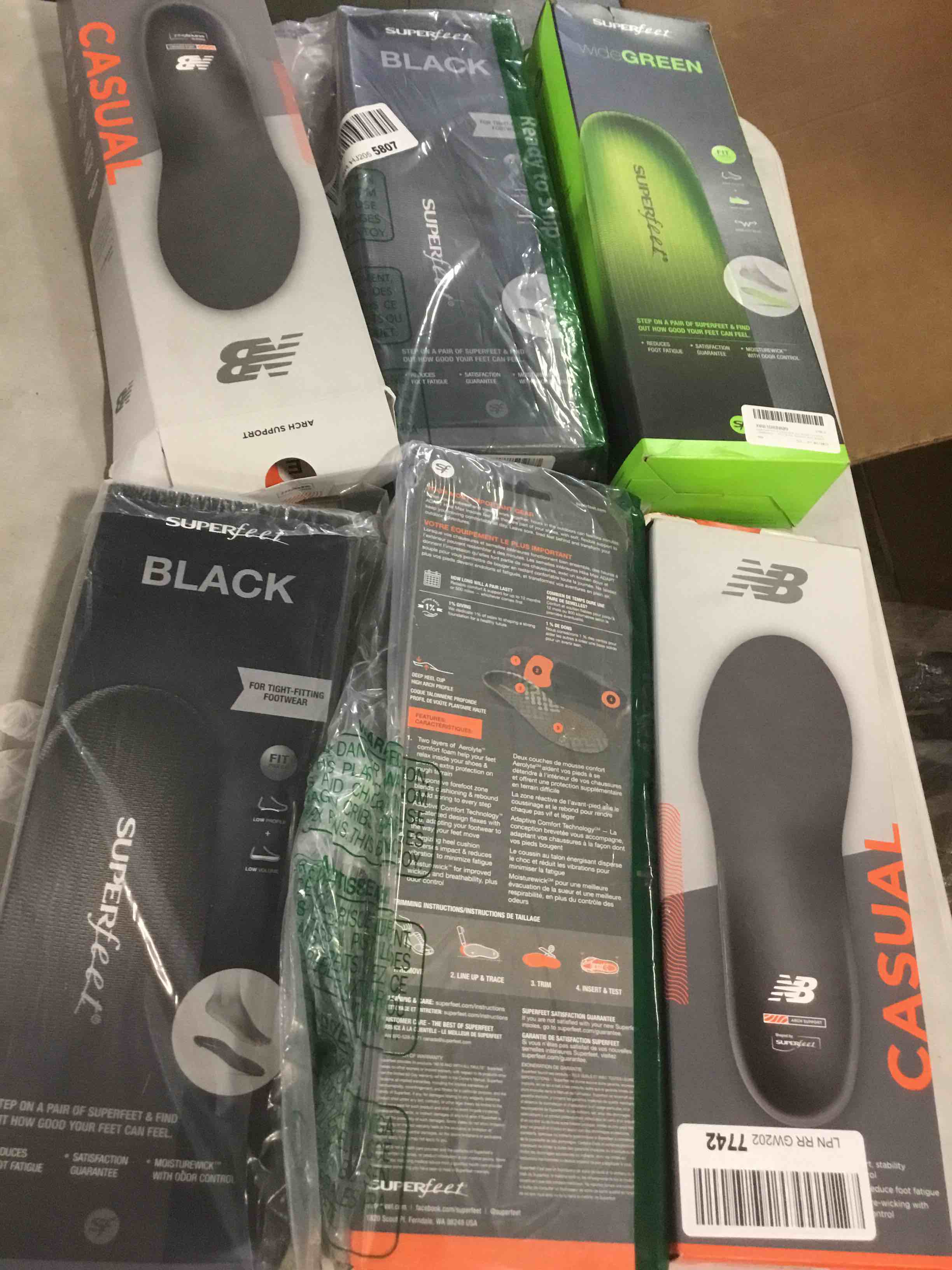 assorted insoles varying in sizes and styles 