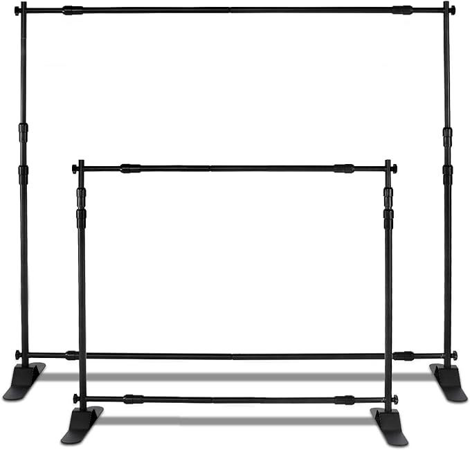 T-SIGN 8x8 ft Backdrop Banner Stand Large Heavy Duty Professional Telescopic Step and Repeat, Trade Show Photo Booth Background, Carry Bag