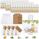 50 Sets Baby Shower Lip Balm Gift Baby Shower Favors with Organza Gift Bags Thank You Tags for Women Girl Teen Baby Shower Wedding Bridal Baptism Birthday Party Supplies (Lemon)