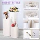 Nynelly Foldable Paper Columns Display Pedestals Stand, Cylinder Pedestal Stands for Party, Paper Roman Pillar for Wedding Birthday Party Decoration , 3 Packï¼Œ23.6" H+31.5'H+39.3" H,White